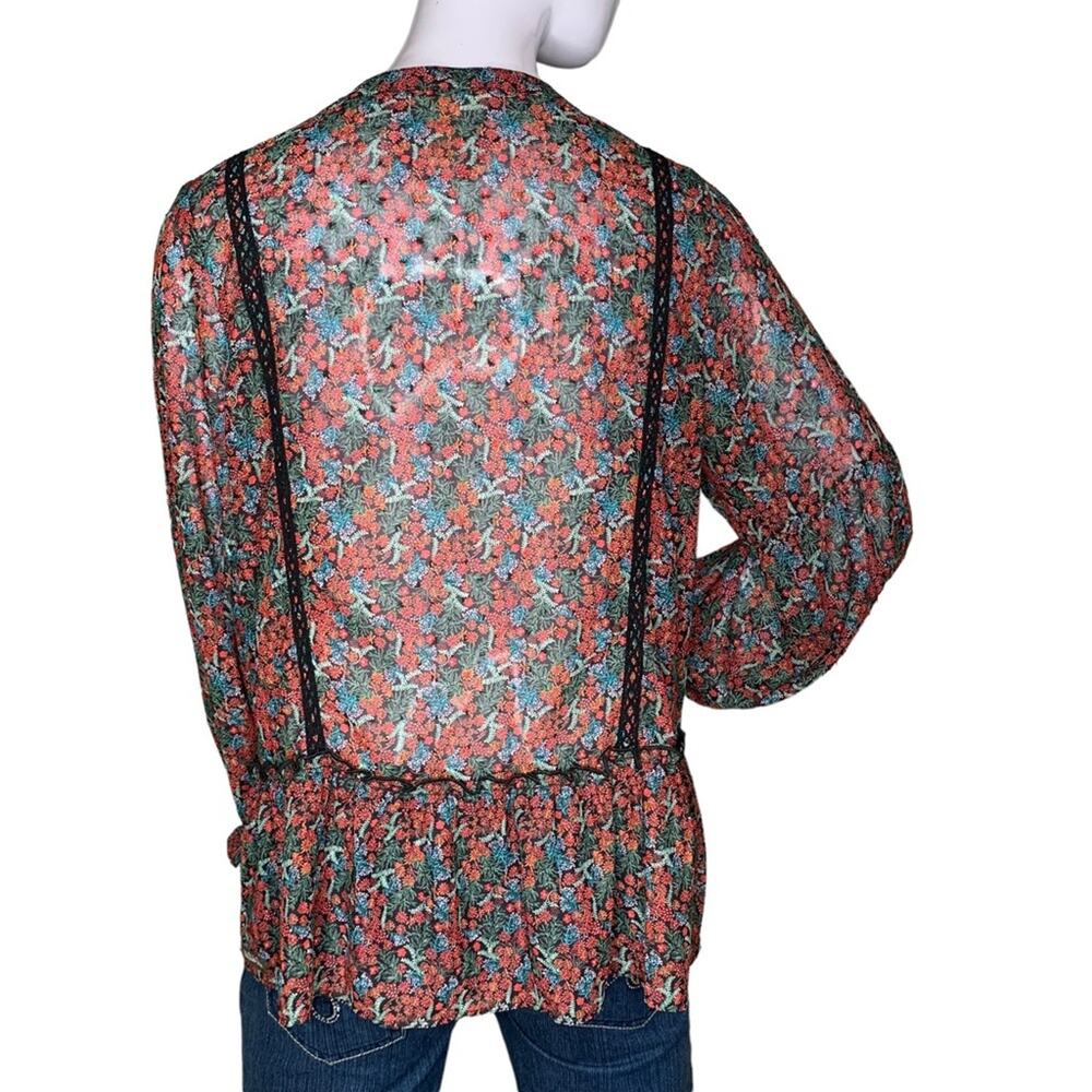 Matilda Jane Women Sheer Top Size Small Long Sleeve Romantic Floral Print - Picture 6 of 10
